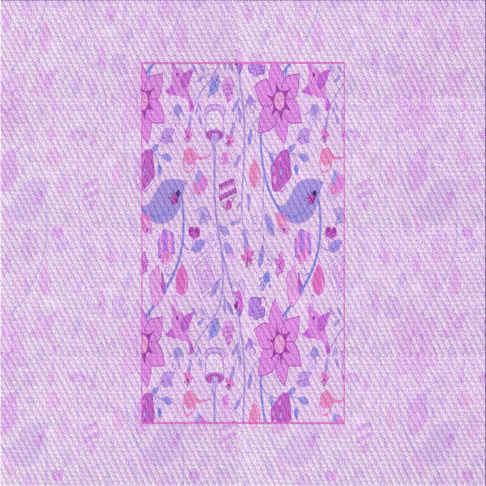 Round Patterned Purple Rug, pat2332pur