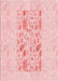 Machine Washable Transitional Pastel Red Pink Rug, wshpat2332rd