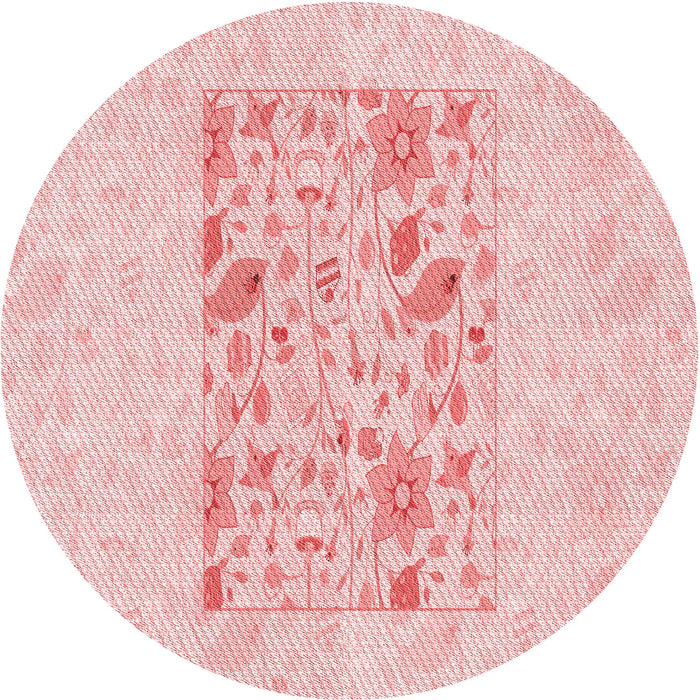 Square Machine Washable Transitional Pastel Red Pink Rug in a Living Room, wshpat2332rd