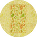 Square Machine Washable Transitional Yellow Rug in a Living Room, wshpat2332yw