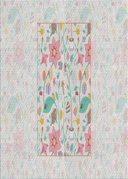 Patterned Platinum Gray Novelty Rug, pat2332
