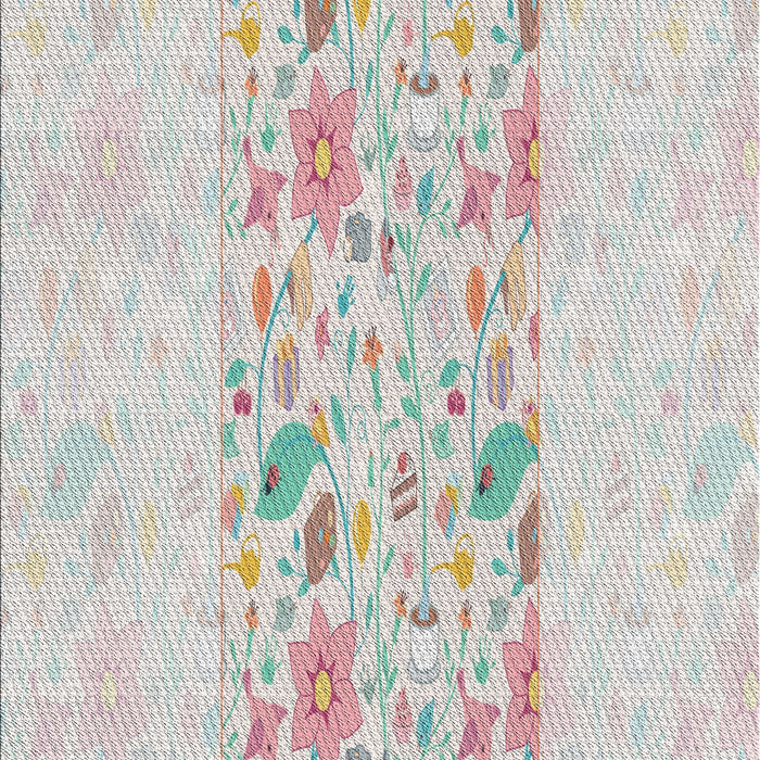 Patterned Platinum Gray Novelty Rug, pat2332