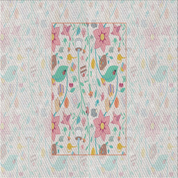 Square Patterned Platinum Gray Novelty Rug, pat2332