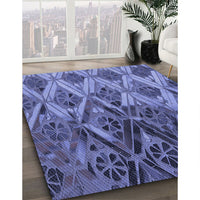 Patterned Sky Blue Rug, pat2333blu