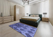 Patterned Sky Blue Rug in a Bedroom, pat2333blu
