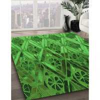 Patterned Green Rug, pat2333grn