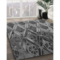Patterned Gunmetal Gray Rug, pat2333gry