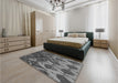 Patterned Gunmetal Gray Rug in a Bedroom, pat2333gry