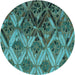 Square Machine Washable Transitional Deep-Sea Green Rug in a Living Room, wshpat2333lblu