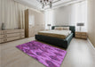 Patterned Dark Magenta Purple Rug in a Bedroom, pat2333pur
