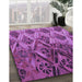 Patterned Dark Magenta Purple Rug in Family Room, pat2333pur