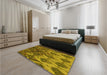Patterned Dark Bronze Brown Rug in a Bedroom, pat2333yw