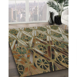 Patterned Bakers Brown Novelty Rug in Family Room, pat2333