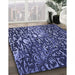 Patterned Blue Rug in Family Room, pat2334blu