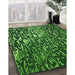 Patterned Deep Emerald Green Rug in Family Room, pat2334grn