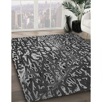 Patterned Charcoal Black Rug, pat2334gry