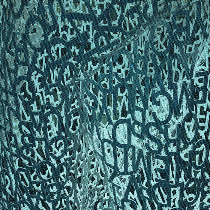 Round Patterned Deep Teal Green Rug, pat2334lblu