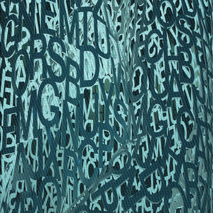 Patterned Deep Teal Green Rug, pat2334lblu