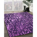 Patterned Purple Rug in Family Room, pat2334pur