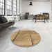 Round Patterned Yellow Orange Rug in a Office, pat2335brn