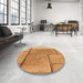 Round Patterned Orange Rug in a Office, pat2335org