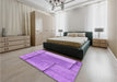 Patterned Violet Purple Rug in a Bedroom, pat2335pur