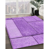 Patterned Violet Purple Rug, pat2335pur