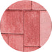 Square Patterned Light Coral Pink Rug, pat2335rd