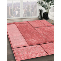 Patterned Light Coral Pink Rug, pat2335rd