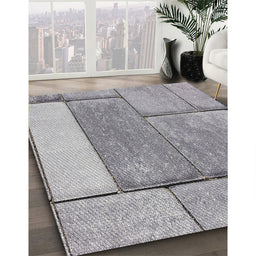 Patterned Gray Novelty Rug in Family Room, pat2335
