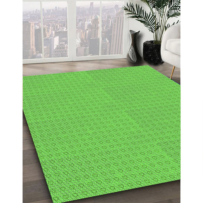 Patterned Emerald Green Rug in Family Room, pat2336grn