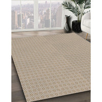 Patterned Dark Almond Brown Novelty Rug, pat2336