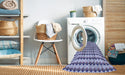 Machine Washable Transitional Slate Blue Rug in a Washing Machine, wshpat2337blu