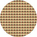 Round Machine Washable Transitional Light Brown Rug, wshpat2337brn