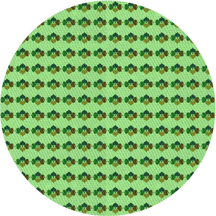 Square Machine Washable Transitional Emerald Green Rug in a Living Room, wshpat2337grn