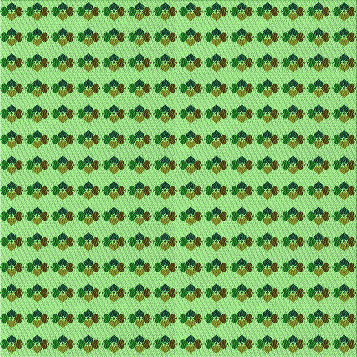 Round Patterned Emerald Green Rug, pat2337grn