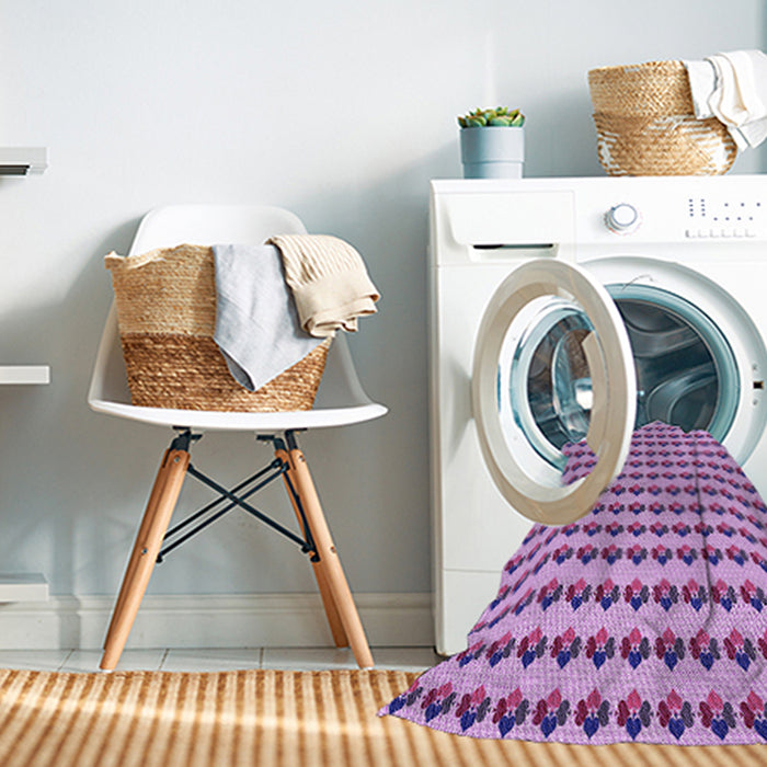 Machine Washable Transitional Orchid Purple Rug in a Washing Machine, wshpat2337pur