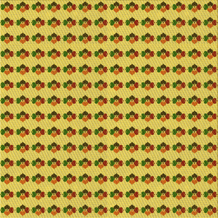 Round Patterned Golden Yellow Rug, pat2337yw