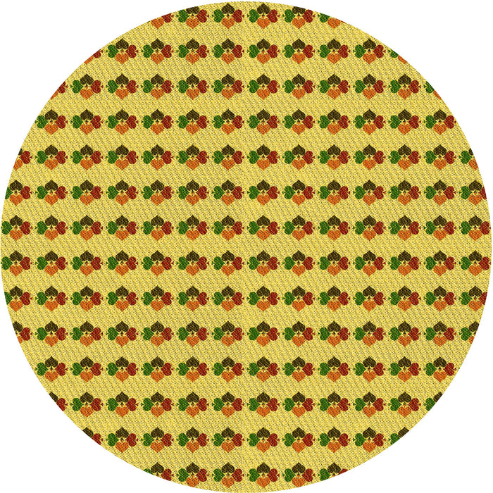 Square Patterned Golden Yellow Rug, pat2337yw