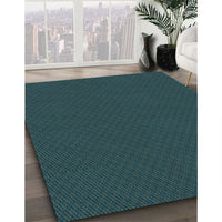 Patterned Teal Green Rug, pat2339lblu