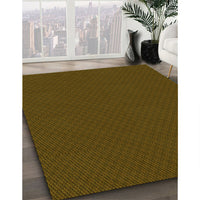 Patterned Dark Bronze Brown Rug, pat2339yw