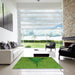 Square Patterned Green Rug in a Living Room, pat234grn