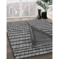 Patterned Black Rug, pat234gry