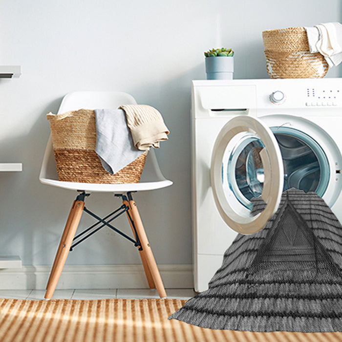 Machine Washable Transitional Black Rug in a Washing Machine, wshpat234gry
