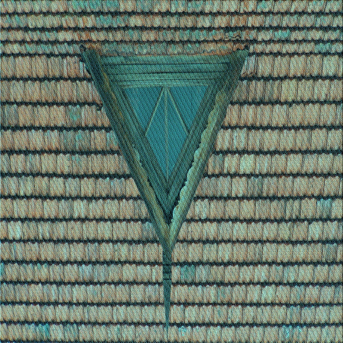 Round Patterned Green Rug, pat234lblu