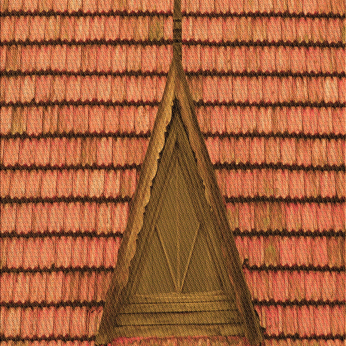 Patterned Neon Orange Rug, pat234org