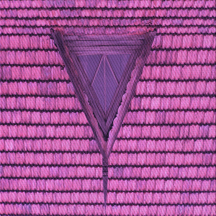 Round Machine Washable Transitional Medium Violet Red Pink Rug, wshpat234pur