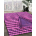 Machine Washable Transitional Medium Violet Red Pink Rug in a Family Room, wshpat234pur