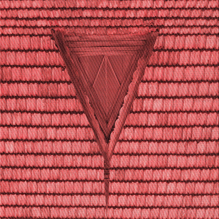 Round Patterned Red Rug, pat234rd