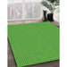 Patterned Green Rug in Family Room, pat2340grn